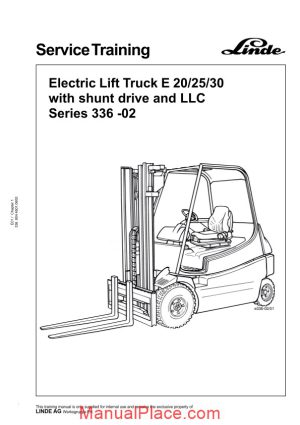 linde electric fork truck series 335 and 336 service training page 1