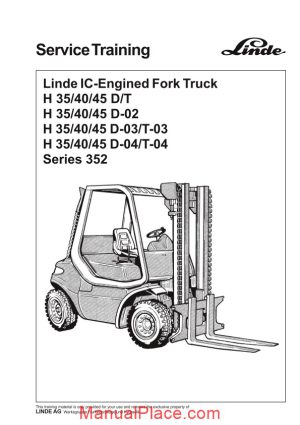 linde forklift series 352 service training page 1