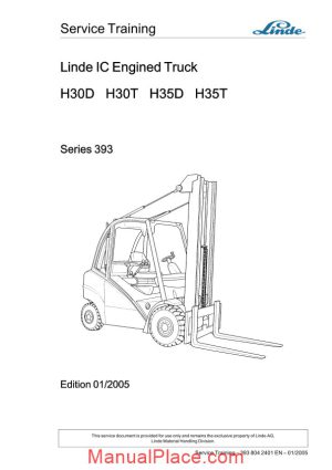 linde forklift series 393 service training page 1