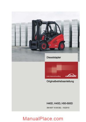 linde forklift series 394d service training page 1