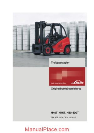 linde forklift series 394t service training page 1