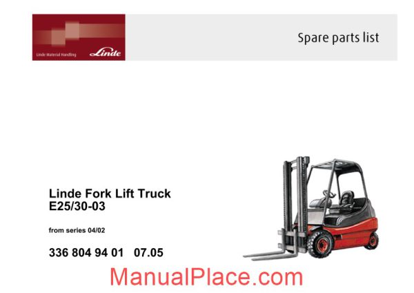 linde parts manual 336 03 ac 2005 07 en page 1