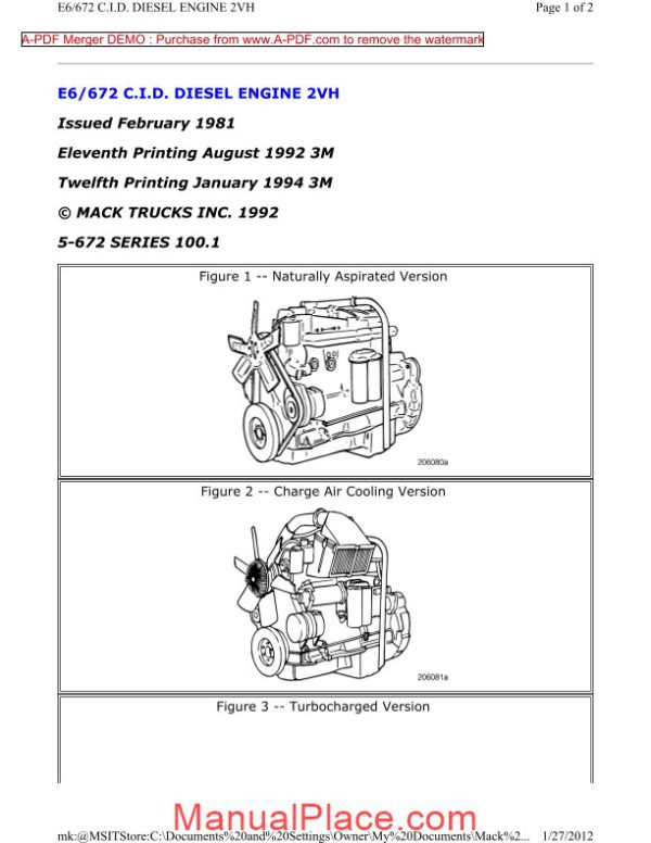 mack e6 diesel engine 2vh manual page 1