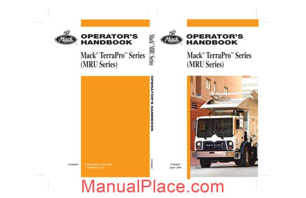 mack operators handbook mack terrapro series manual page 1