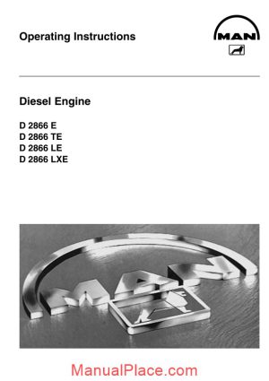 man diesel engine d 2866 e d 2866 d 2866 le d 2866 lxe operating instructions page 1