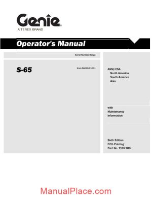 man lift genie s60 operator manual english page 1