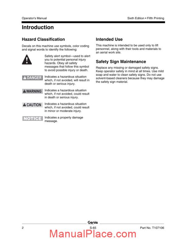 man lift genie s60 operator manual english page 4