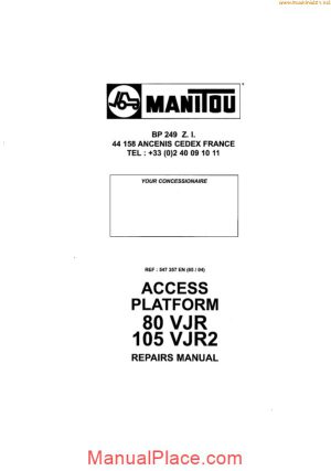 manitou access platform 80 105vjr service sec wat page 1