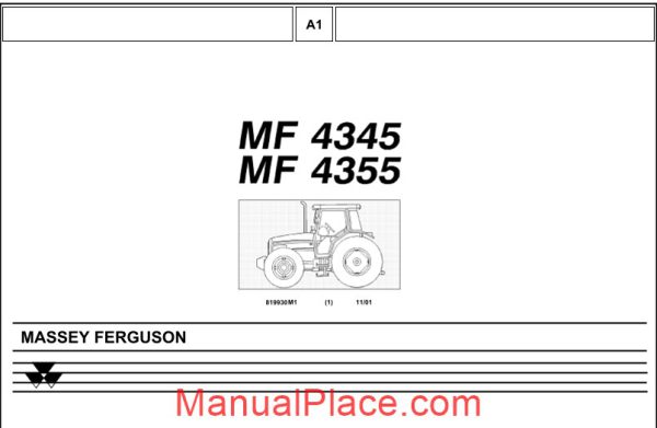 massey ferguson mf4345 4355 part catalogue page 1