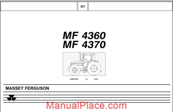 massey ferguson mf4360 4370 part catalogue page 1