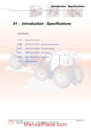 massey ferguson mf5400 workshop manual 01 introduction page 1