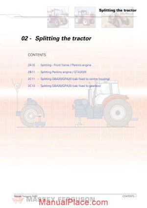 massey ferguson mf5400 workshop manual 02 splitting the tractor page 1