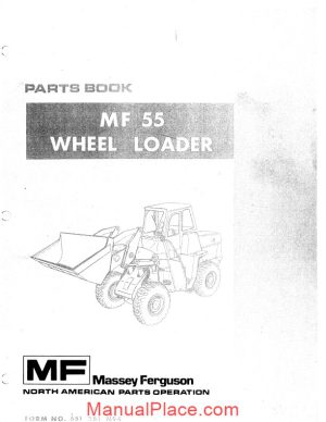 massey ferguson mf55 wheel loader part manual page 1