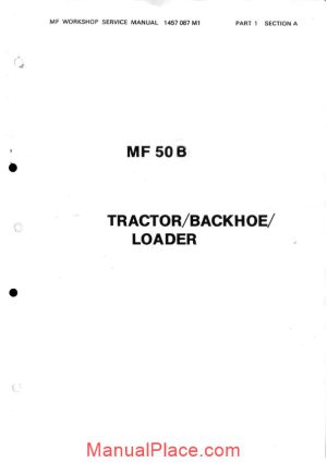 massey ferguson tractor 50b maintenance page 1