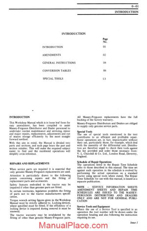 massey ferguson tractor mf135 mf138 service manual page 1