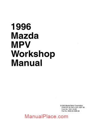 mazda 1996 mpv workshop manual page 1