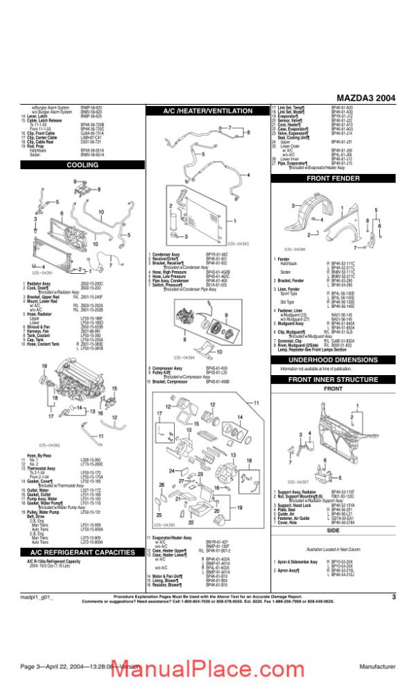 mazda 3 2004 parts catalogue page 3