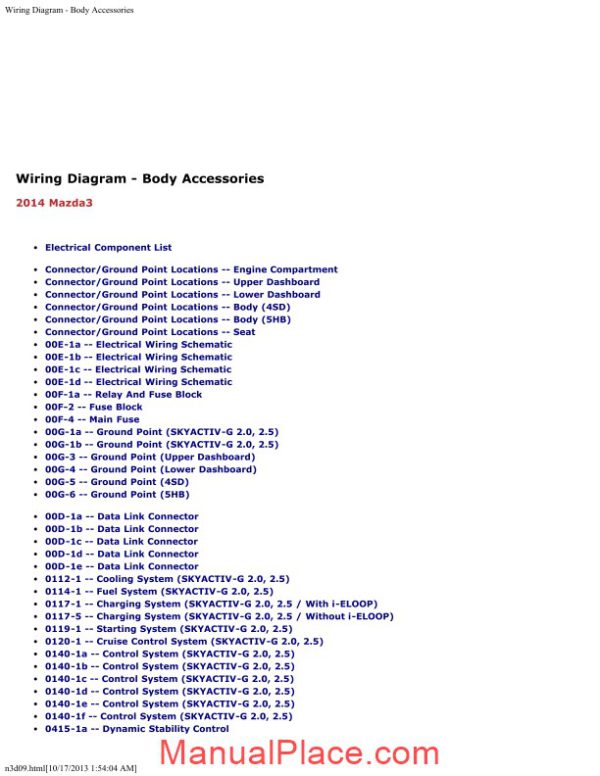 mazda 3 2014 workshop repair service manual page 2