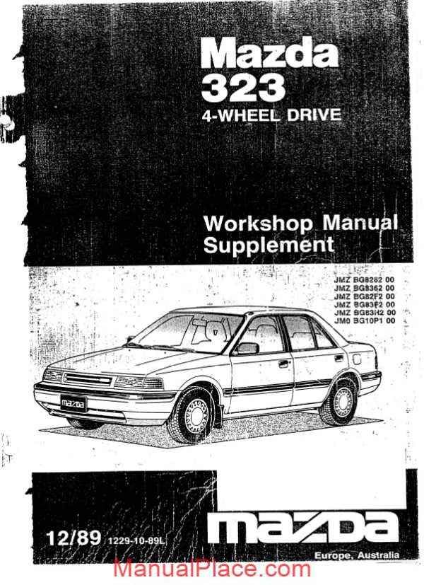 mazda 323 bg 4wd workshop manual page 1