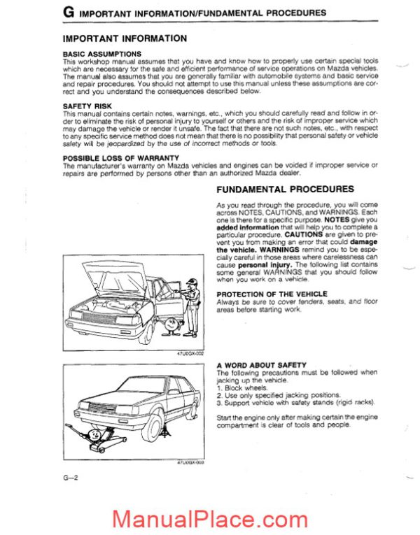 mazda 323 complete 1988 workshop manual page 4