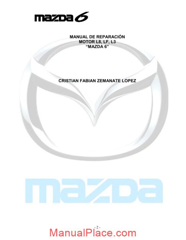 mazda 6 engine l8 lf l3 repair manual page 2