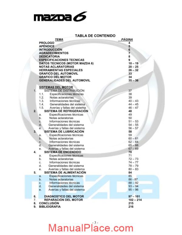 mazda 6 engine l8 lf l3 repair manual page 3