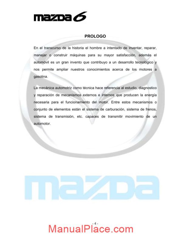 mazda 6 engine l8 lf l3 repair manual page 4