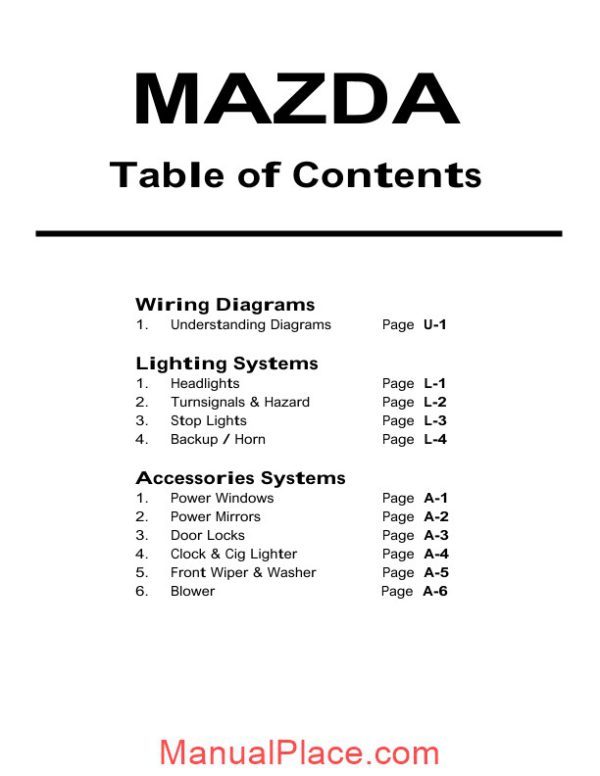 mazda 6 ewd body electrical page 2