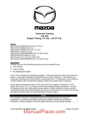mazda 626 engine timing procedure page 1