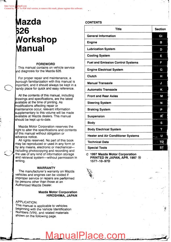 mazda 626 workshop manual in english page 2 scaled