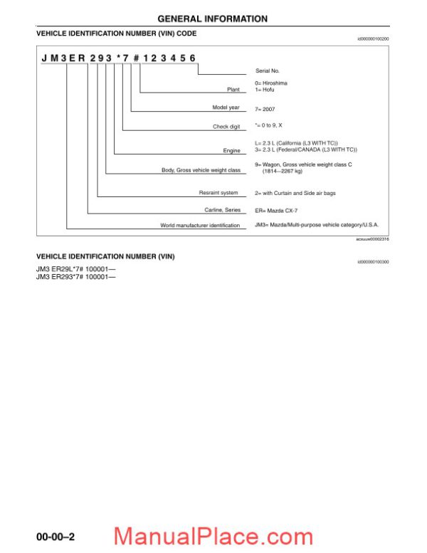 mazda cx7 2007 workshop manual page 4