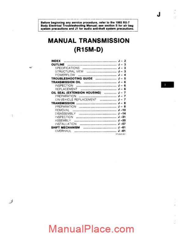 mazda manual transmission r15m d repair manual page 2