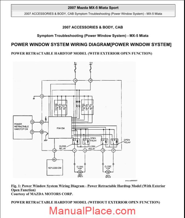 mazda mx 5 miata sport 2007 wiring diagram page 1