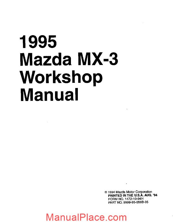 mazda mx3 v6 workshop manual page 1