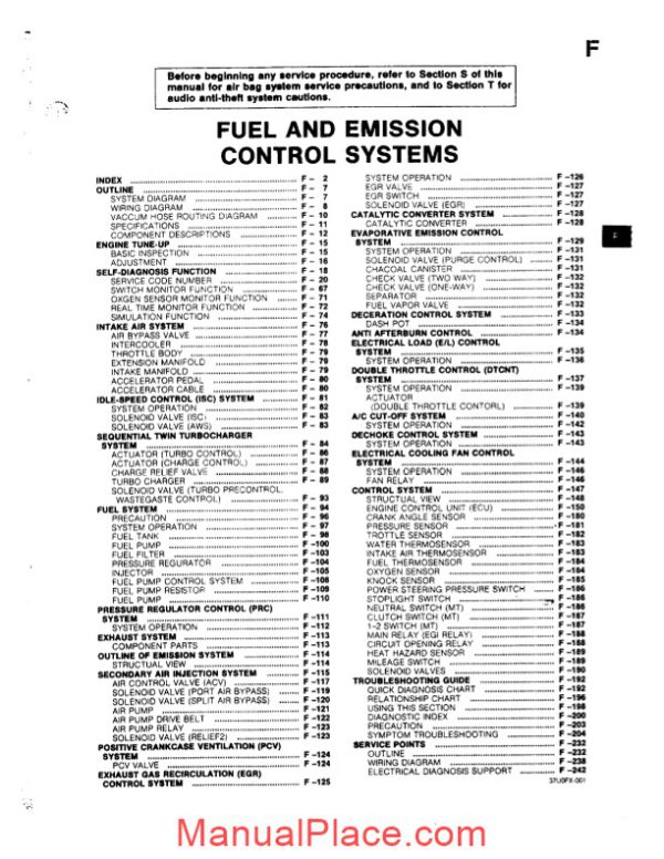 mazda rx 7 fuel and emissions control systems repair manual page 2