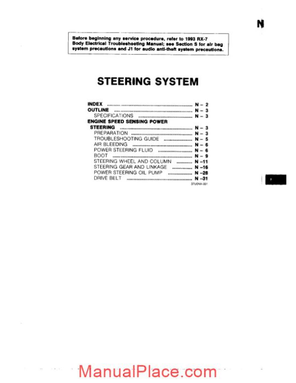 mazda rx 7 year 1993 repair manual of hydraulic direction english page 2