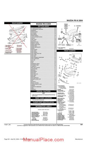 mazda rx 8 2004 parts catalogue page 1