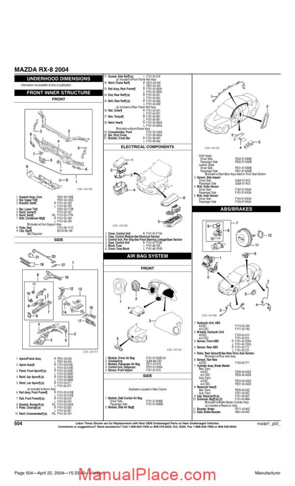 mazda rx 8 2004 parts catalogue page 4