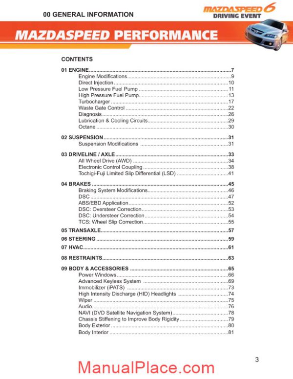 mazda speed 6 technical training page 3