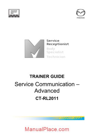 mazda trainer guide service communication advanced ct rl2011 page 1