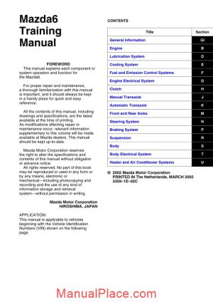 mazda6 training manual page 1