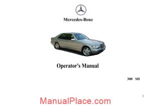 mercedes benz 300sd 1993 operators manual page 1