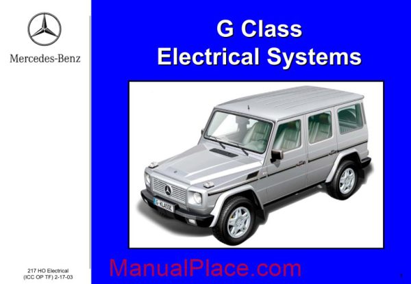 mercedes benz g class electrical systems page 1