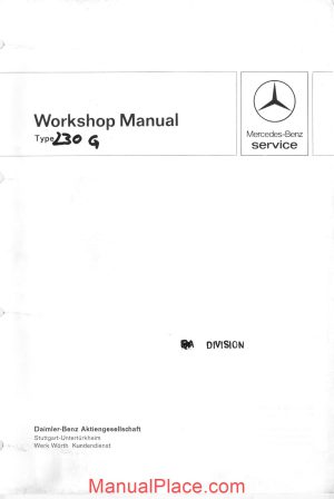 mercedes benz g wagen 460 230g 115 973 engine workshop manual page 1