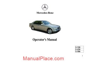 mercedes benz s 320 s 420 s 500 operators manual page 1