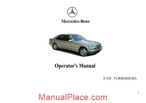 mercedes benz s 350 turbodiesel operators manual page 1