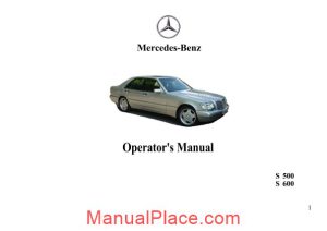 mercedes benz s 500 s 600 1995 coupe operators manual page 1