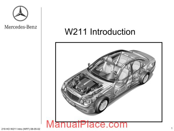 mercedes benz technical training 219 ho w211 intro wff 08 05 02 page 1