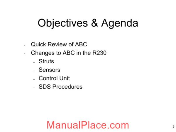 mercedes technical training 318 ho r230 active body control abc dps page 3