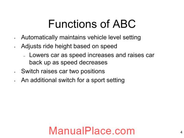 mercedes technical training 318 ho r230 active body control abc dps page 4